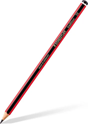 Vista 2 de STAEDTLER 110-3B Tradition - Lápiz de grafito para dibujo y bocetos, 3B (caja de 12), color negro