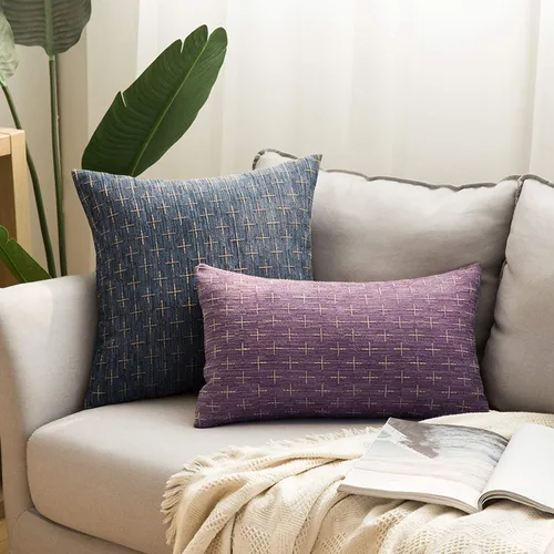 Vista 130 de MIULEE - Juego de 2 fundas de almohada decorativas de lino de arpillera navideñas, modernas, estilo campestre, rústicas, tejidas, con textura