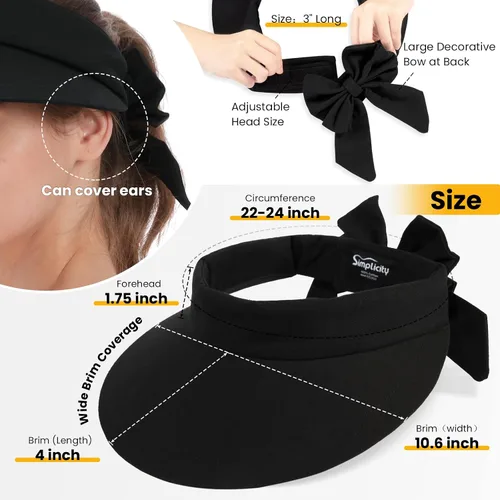 Vista 5 de Simplicity sombrero de playa con visera con protección UV SPF 50 para mujer