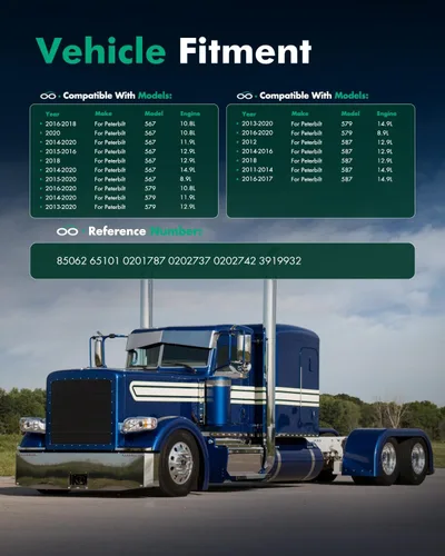 Vista 7 de SCITOO Par de amortiguadores delanteros 1987-2018 para Peterbilt 320 Amortiguadores para Peterbilt 385 386 387 389 520 567 579 587 Reemplazar