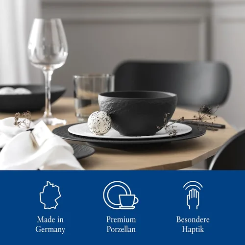 Vista 5 de Villeroy & Boch Manufacture Rock Rice Bowl, 14.5 oz, porcelana premium, fabricado en Alemania, negro mate