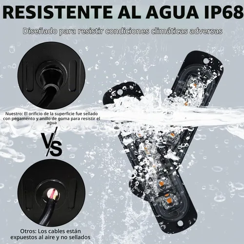 Vista 4 de DIBMS Luces LED de emergencia estroboscópicas, 8X ámbar blanco 6 LED de advertencia intermitente de emergencia luz de precaución construcción luz