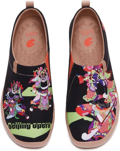 Vista 86 de UIN Zapatos de viaje para caminar para hombre, sin cordones, de lona, informales, ligeros, cómodos y modernos, diseño de perritos felices Ahhhhh