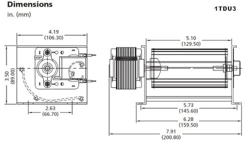 Vista 2 de Dayton 1TDU3 Ventilador de Transflujo, 115V