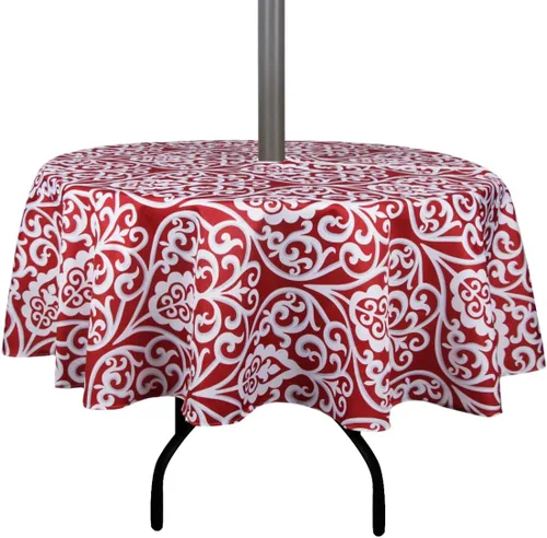 Vista 17 de Stripe Outdoor Tablecloth Water Resistant Polyester Fabric Table Cover with Zipper Umbrella Hole for Garden Patio Tabletop 60x84inch Rectangle,Black