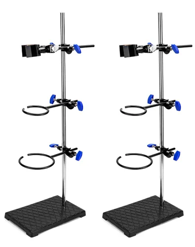Vista 11 de QWORK Juego de Soportes de Laboratorio, Juego de Soporte de Laboratorio de Acero con Base de Hierro Fundido, Varilla de 16 pulgadas de Largo