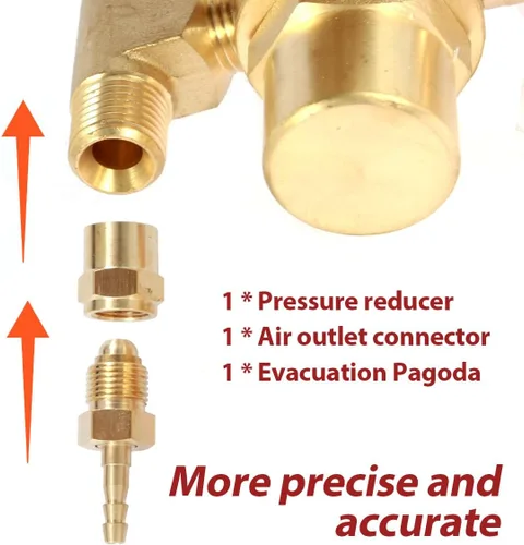 Vista 9 de HTP Argon CO2 Mig Tig Medidor de flujo 0-4000 PSI regulador de nitrógeno medidor de flujo 10-60CFH Regulador de argón ajustable Medidor de flujo
