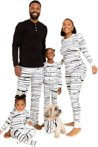 Vista 12 de Owlivia Pijamas de Navidad de Halloween para la familia, pijamas de algodón orgánico a juego candies