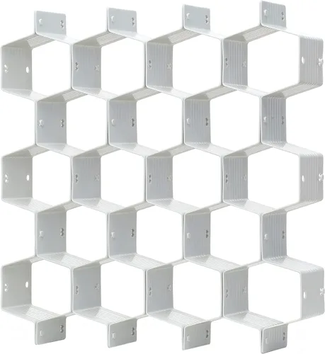 Vista 12 de Separador de panal de abejas, organizador de cajones ajustable, para ropa interior, cinturón, bufanda, calcetines (negro)
