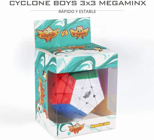 Vista 4 de D-FantiX Cyclone Boys 3x3 megaminx Pegatina Speed Cube pentagonal Dodecaedron Cube Puzzle Toy Pentagonal Brain Teaser Puzzles, Shape-Shifting