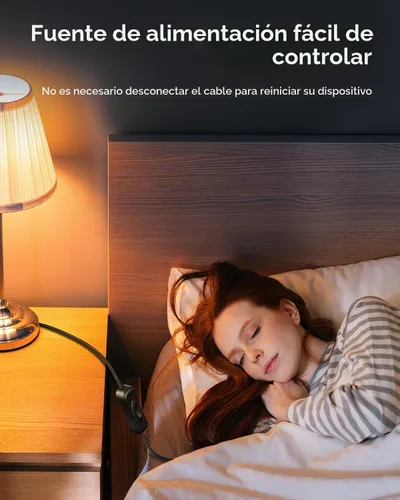 Vista 6 de ANDTOBO Cable de extensión de interruptor USB, cable de extensión USB mejorado con cable de interruptor de encendido y apagado para tiras LED