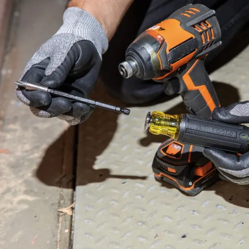 Vista 8 de Klein Tools 80083 Kit de destornillador de impacto con juego de llaves de impacto SAE 7 en 1 y destornillador de longitud ajustable multibroca 14