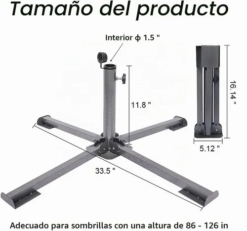 Vista 2 de Soporte de anclaje plegable para patio, ajustable, portátil, anclaje de playa, hierro templado, resistente, soporte para sombrilla de patio al aire