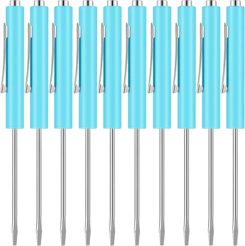Vista 26 de Honoson 10 Piezas de Destornillador de Bolsillo Mini con Parte Superior y Clips de Bolsillo Magnéticos, Destornillador Pequeño Ranurado con Cabeza