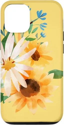 Vista 26 de iPhone 16 Yellow Sunflower Vintage Flower Petals Case