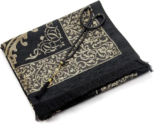 Vista 4 de ihvan online Alfombra de oración musulmana Tasbih con 99 cuentas, chenilla suave, ligera y plegable, tapete de oración portátil de viaje, regalo