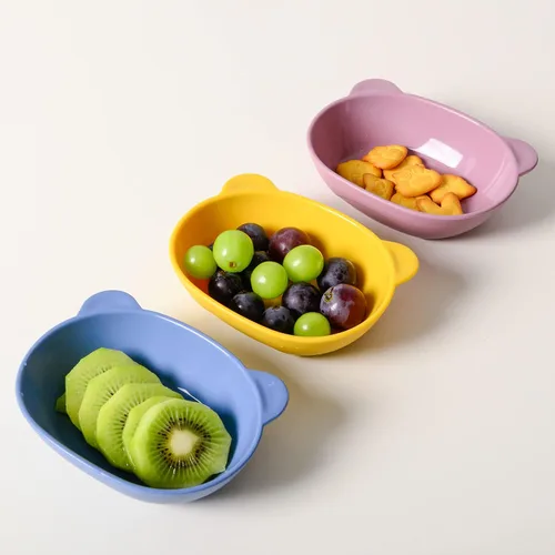 Vista 6 de BLUE GINKGO Cuencos de silicona para niños, lindos cuencos de silicona para bebés/platos de silicona para niños pequeños y niños, aptos