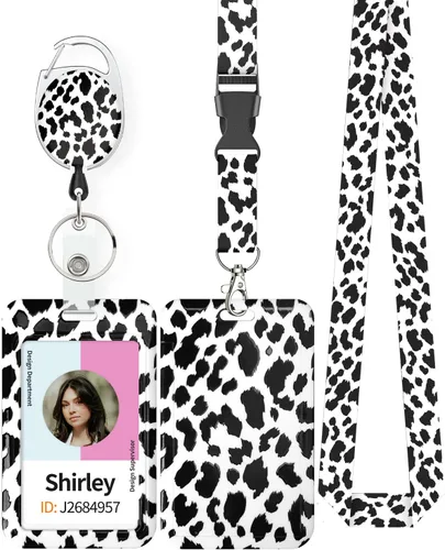 Vista 9 de Uniclife Porta credenciales deslizante floral con carrete retráctil y mosquetón con clip para cordón desmontable, protector de tarjeta vertical