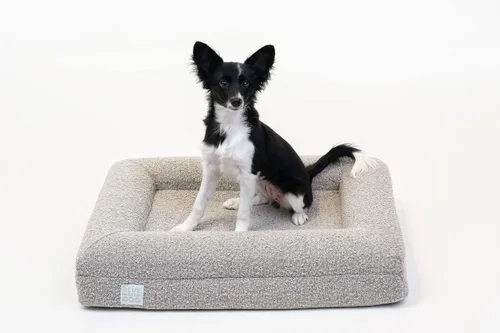 Vista 4 de Luxury Boucle - Cama ortopédica de espuma viscoelástica para perro con forro impermeable y funda lavable a máquina con cremalleras YKK