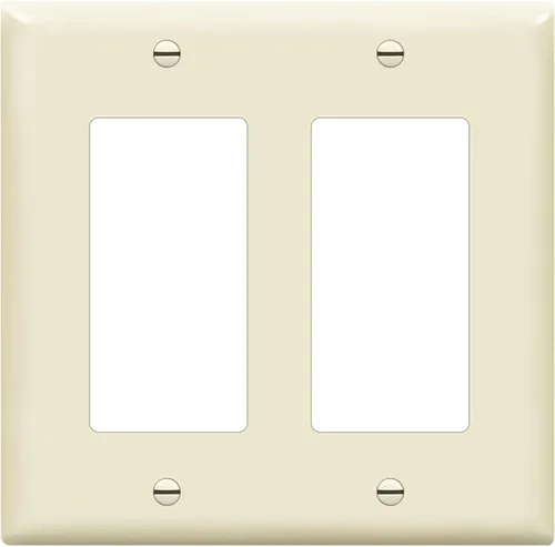 Vista 25 de ENERLITES - Cubierta decorativa de interruptor doble, placa de pared de dos salidas, 2 bandas de gran tamaño, 5.50 x 5.50 pulgadas, termoplástico