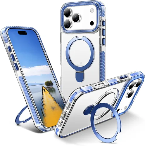 Vista 91 de UMIONE - Funda con diseño de anillo magnético giratorio de 360° para iPhone 11, soporte de bucle invisible integrado, compatible con Magsafe, funda