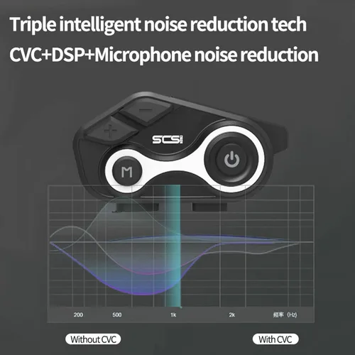 Vista 4 de Intercomunicador Bluetooth S-8X para motocicleta, auriculares para 2-6 conductores de hasta 3,280.8 ft de comunicación, impermeable IP67 con manos