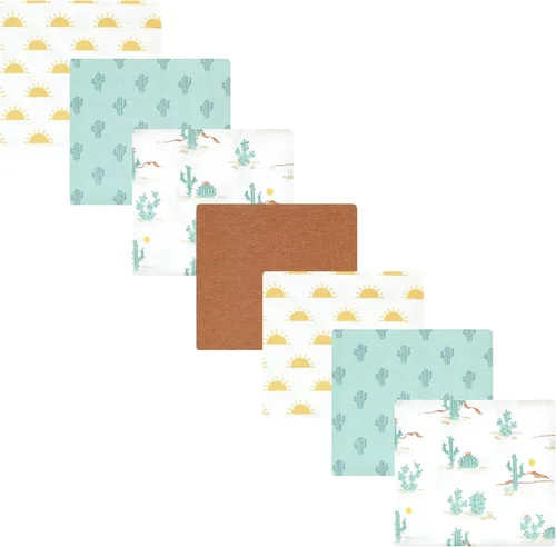 Vista 220 de Hudson Baby Unisex Baby Cotton Flannel Receiving Blankets Bundle, Neutral Woodland Pals, One Size (Pack of 2)