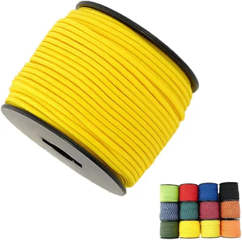 Vista 15 de Cuerda de nailon trenzada sólida de 1/8 pulgadas (3mm) de 164 pies, 5 hebras, paracord, cuerda delgada para manualidades, multiusos, resistente a