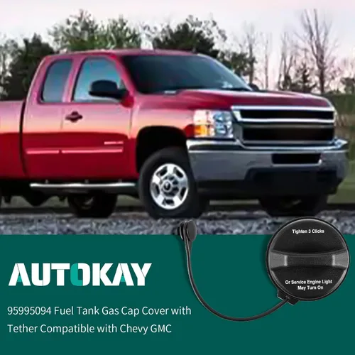 Vista 4 de AUTOKAY 95995094 Tapa de depósito de combustible con correa compatible con Chevy GMC Buick Pontiac