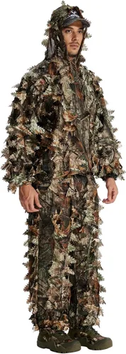 Vista 9 de LOOGU Traje de caza Ghillie, traje de camuflaje frondoso 3D, accesorios militares y de tiro, ropa de equipo táctico