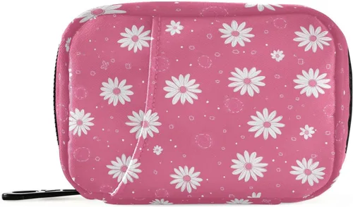 Vista 27 de Bolsa organizadora de medicamentos de viaje con bandera estadounidense con compartimentos interiores y cremallera segura para mujeres, hombres