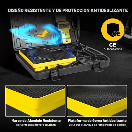 Vista 4 de Báscula de refrigerante de 110 libras HVAC Freón Escala electrónica de carga de refrigerante de alta precisión con estuche portátil para tanques