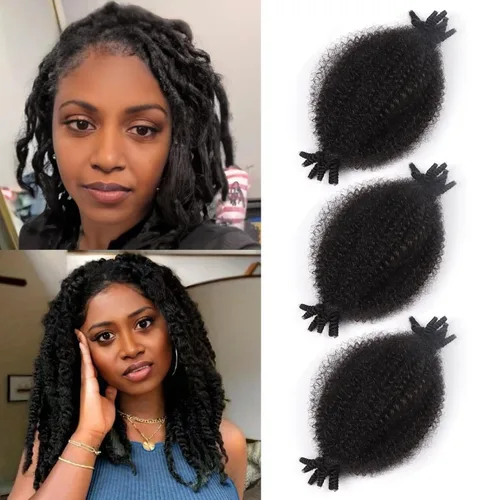 Vista 38 de Cabello afro trenzado elástico de 16 pulgadas, paquete de 3 marley twist para rastas falsas, trenzas rizadas de mariposa, cabello trenzado marley