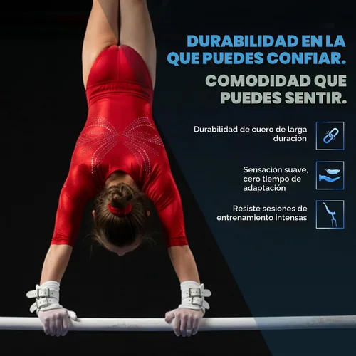 Vista 6 de Gibson Athletic Just Right Agarres para Barras Asimétricas de Gimnasia para Niñas - Agarres de Cuero de Ajuste Estrecho para Barras de Gimnasia