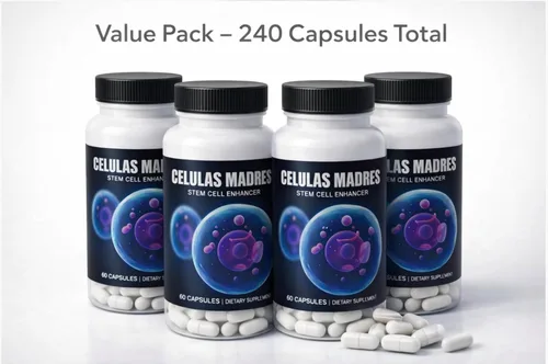 Vista 3 de Madre Cells Nueva Versión Celulas Madres (4 Botellas) 200 mg Stem Enhancer Cell Aphanizomenon Flos-aquae. 240 Cápsulas Células Madre