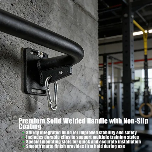Vista 6 de Wall Mounted Doorway Pull Up Bar, Carbon Steel Chin Up Bar and Pull Up Bar with Reinforced Steel Plate Support for Joists and Wall Studs, Strength