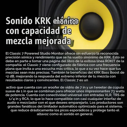 Vista 2 de KRK Monitor de estudio profesional bidireccional clásico de 7 vías