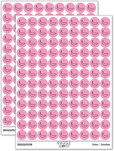 Vista 13 de Banana Fruit Outline 200+ pegatinas redondas - Acabado brillante - Tamaño de 0.50" - Negro
