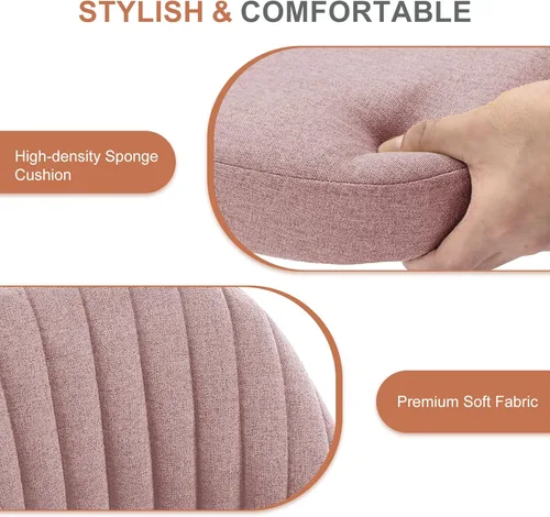 Vista 5 de DUMOS Silla de oficina, cómoda silla de escritorio giratoria con ruedas, asiento ancho, sin brazos, altura ajustable, sillas de computadora
