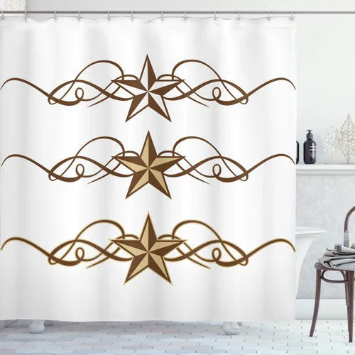 Vista 37 de Ambesonne Decor Collection cortina para regadera de baño de poliéster