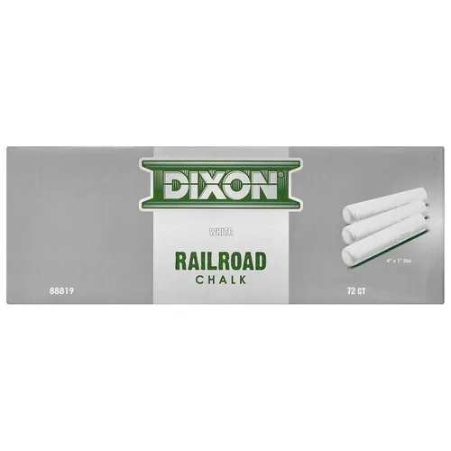 Vista 4 de Dixon - 464-88819 Tiza de crayón de ferrocarril industrial, revestimiento a mano limpia, varillas cónicas de 4 x 1 pulgada, blanco, paquete de 72