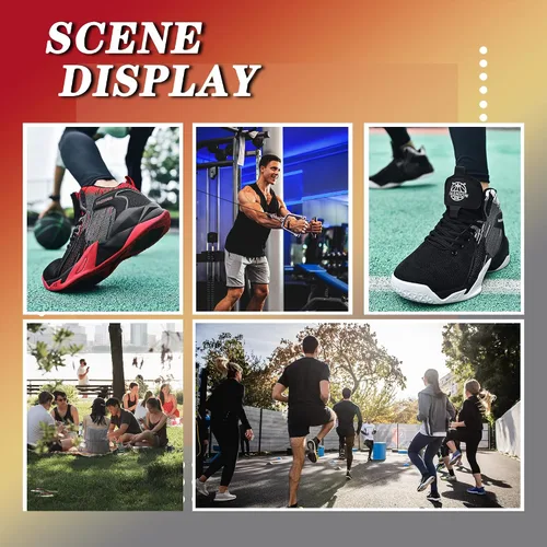 Vista 6 de CJSPORX - Tenis de baloncesto para hombre, transpirables, antideslizantes, para correr