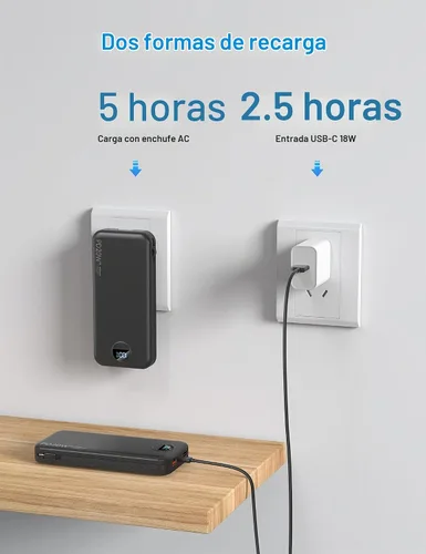 Vista 6 de Ffnpua Cargador portátil Power Bank 10000mAh PD20W con cables incorporados