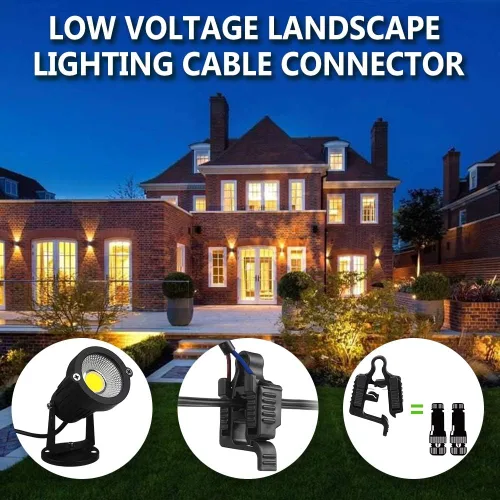Vista 6 de Conectores de empalme de alambre de bajo voltaje, paquete de 8, conector de cable de iluminación de paisaje de calibre 12-18 para luces de camino al