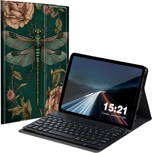 Vista 19 de Funda de teclado para Samsung Galaxy Tab S6 Lite 2022/2020, Galaxy Tab S6 Lite SM-P610/P613/P615/P619 con teclado Bluetooth inalámbrico desmontable