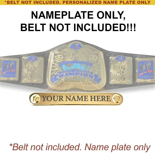 Vista 2 de Placa de identificación personalizada compatible con el cinturón de réplica del campeonato de equipo de la WWE Smackdown de la WWE, Negro