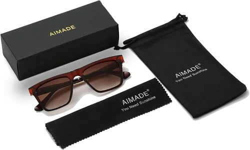 Vista 6 de Gafas de sol cuadradas para mujeres y hombres, gafas de sol retro de moda UV400 AM016
