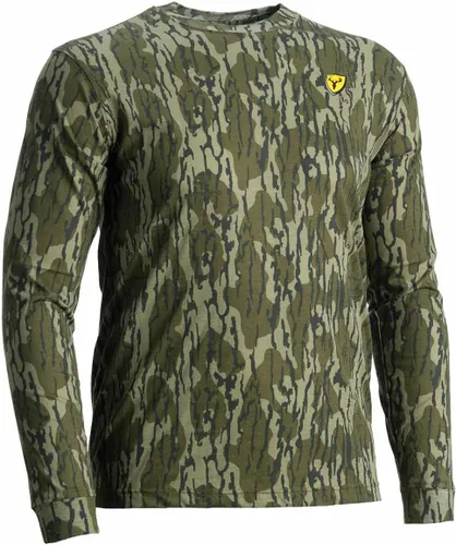 Vista 3 de SCENTBLOCKER Scent Blocker Camisa de manga larga ligera de algodón fusionado, ropa de caza camuflada Mossy Oak Bottomland Original