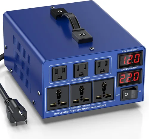 Vista 14 de Transformador de conversión de voltaje de 1000 vatios de alta resistencia, CA de 110 V/120 V/220 V/240 V, con protección de disyuntor reiniciable
