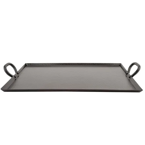 Vista 6 de G.E.T. SSTPD-1612-ANT - Bandeja otomana de metal resistente con asas, 16 x 12 pulgadas, bronce martillado